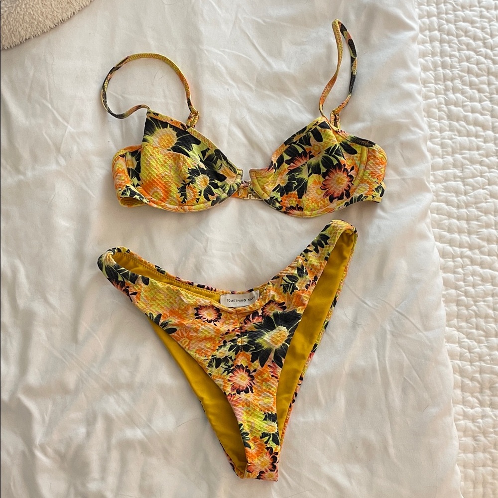 Something Navy Yellow Floral Bikini